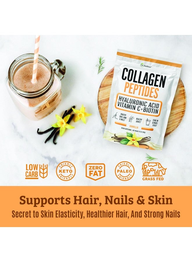 Dr. Matthew Vanilla Collagen Protein Powder with Hyaluronic Acid, Vitamin C and Biotin for Hair, Skin, Nails, Joint. Keto, Type 1 and 3. - Image 2