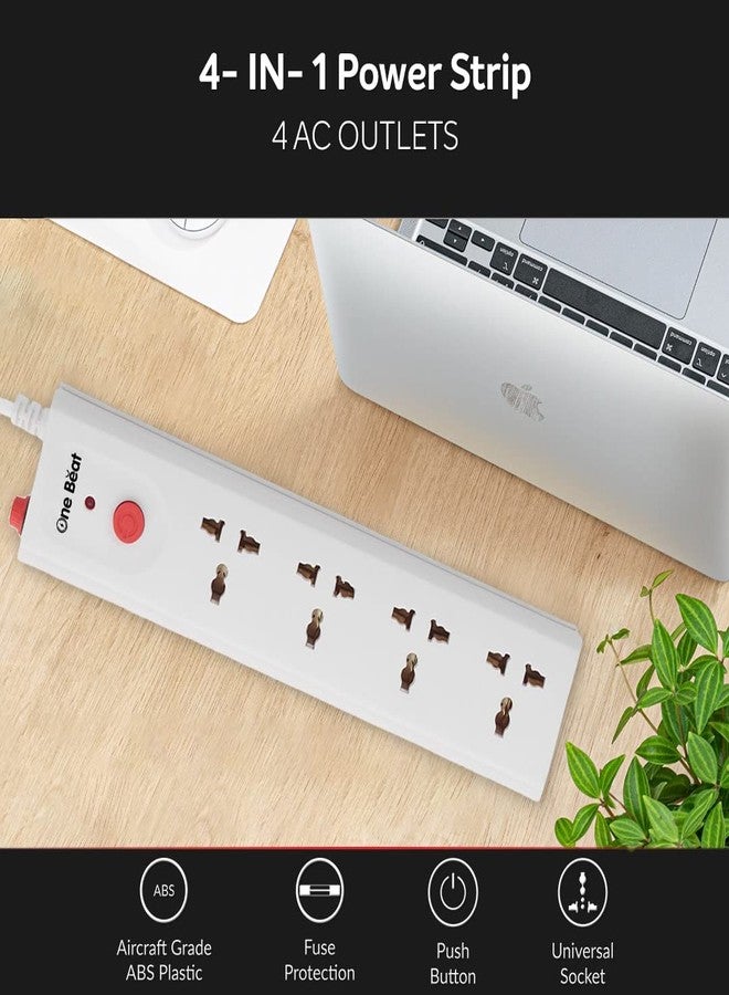 One Beat Extension Board with Power Load 10 AMP, 4 Meter Power Cable, Fuse Protection (4 Socket) - Image 2