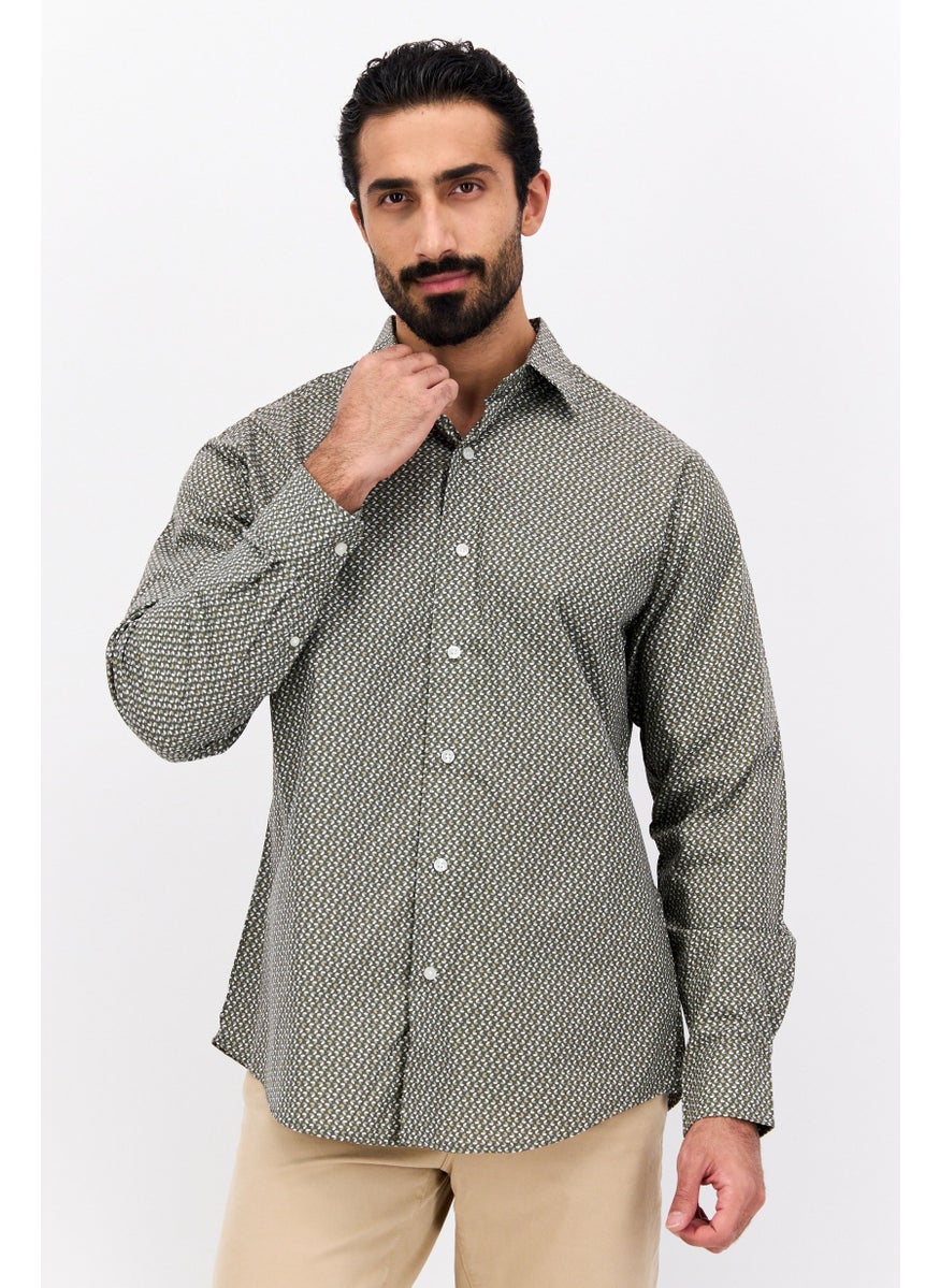 Van Heusen Men Regular Fit Long Sleeves Allover Printed Dress Shirt, Multicolor  - Image 1
