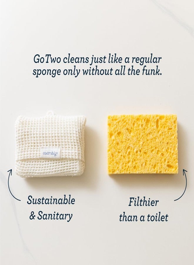 اسمبلي مجموعة Esembly GoTwo Sudser - ليفة تنظيف الأطباق والمطبخ، قاعدة سيليكون متينة مع أغطية شبكية قطنية قابلة للتحلل - Image 5