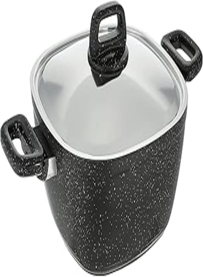 El Maleka premiro Deep Square Granite Pot Black 24cm