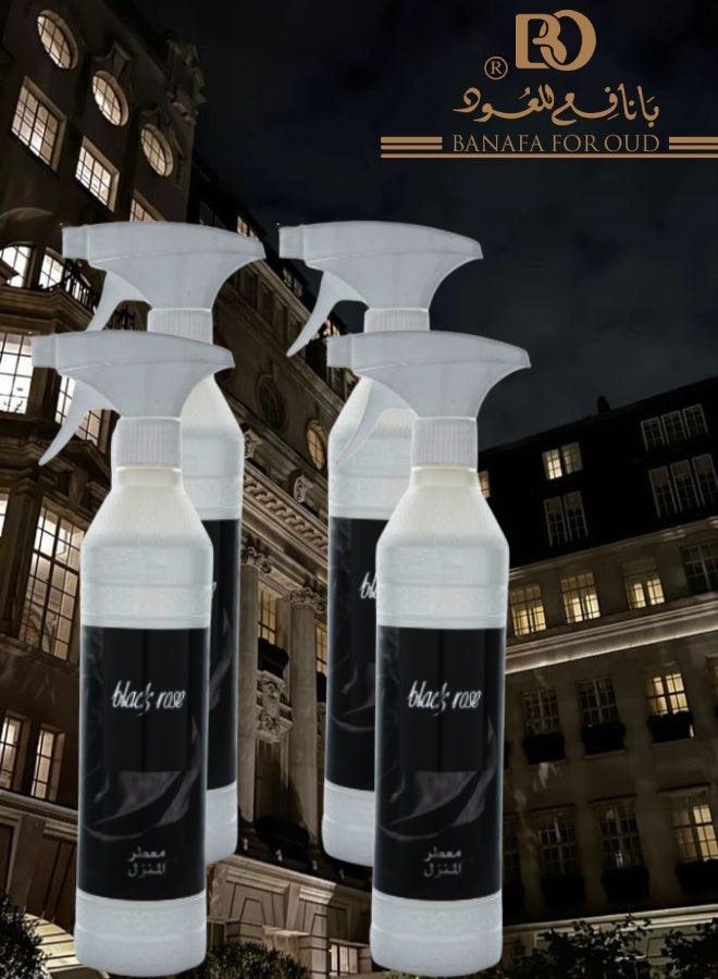 بانافع 4 قطع معطر منزل بلاك روز 500مل - Image 1