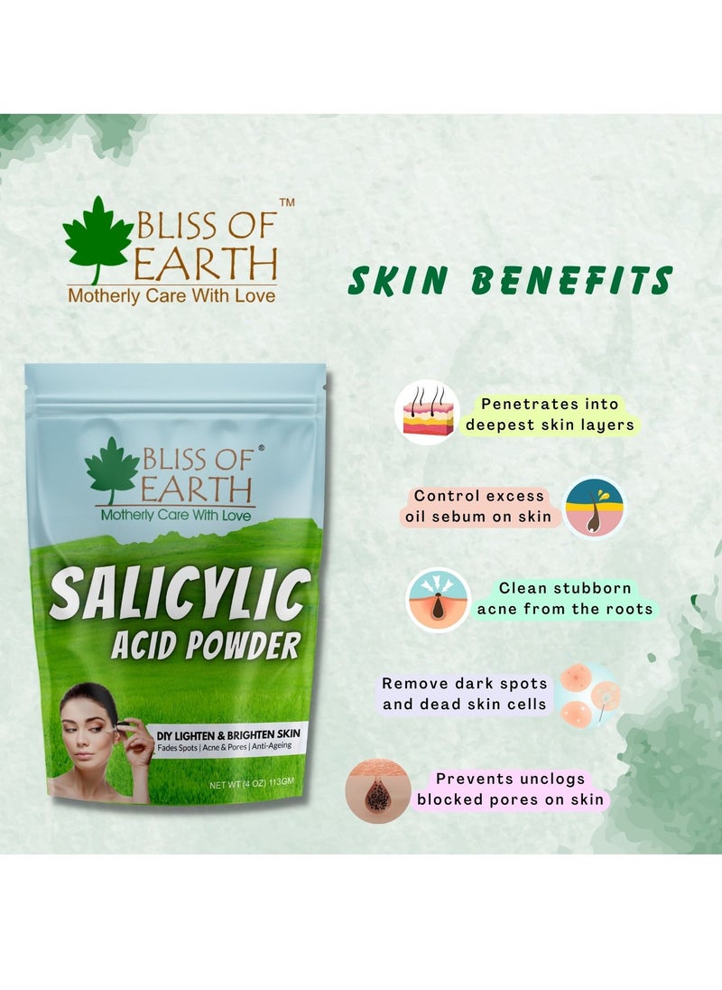 BLISS OF EARTH Salicylic Acid Powder Great for Making Skin Care Products and DIY Products 113g  - Image 3