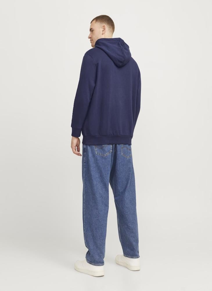 JACK & JONES Plus Size Logo Print Relaxed Fit Hoodie - Image 2