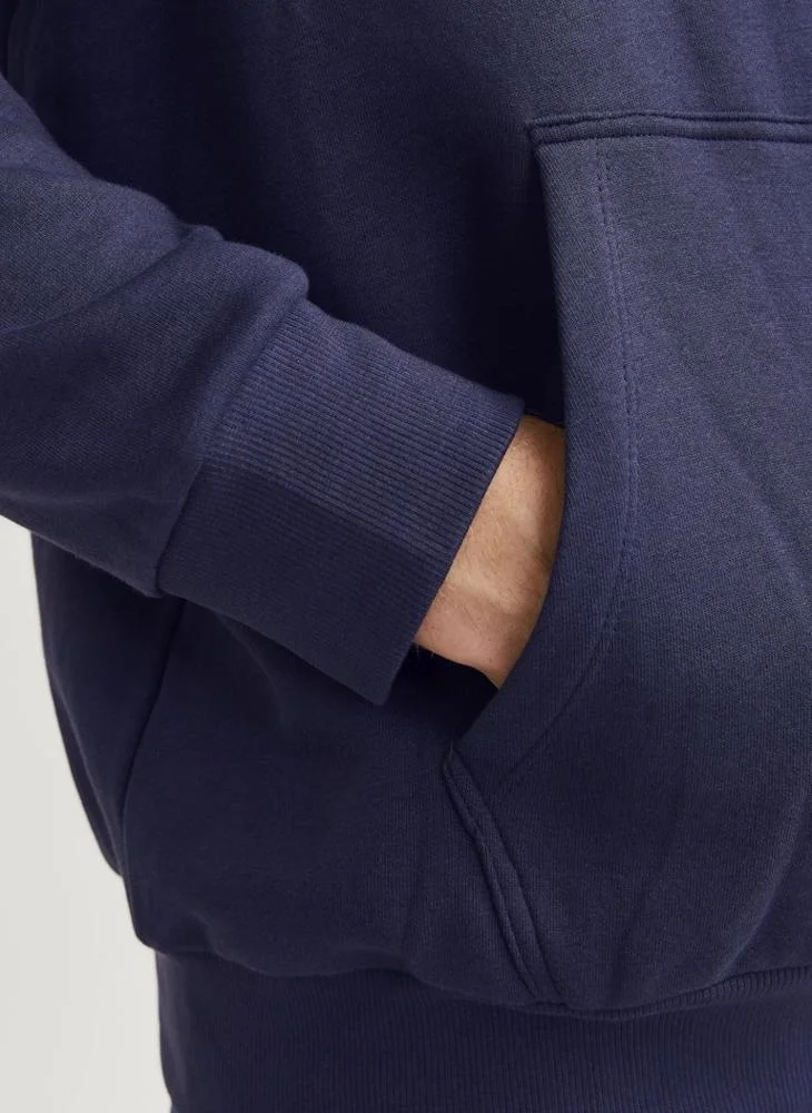 JACK & JONES Plus Size Logo Print Relaxed Fit Hoodie