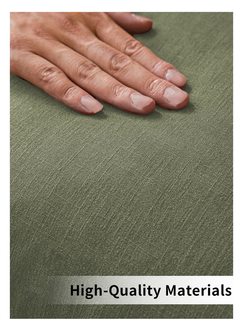 ليوكور مجموعة من 2 حالة وسادة ، 45 * 45CM ديكور الكتان الهامش رمي غطاء الوسادة ، مريح بوهو مزرعة غطاء الوسادة مع المنزلات ، غطاء وسادة ناعم للكرسي أريكة سرير غرفة نوم ديكور المنزل ، أخضر - Image 2