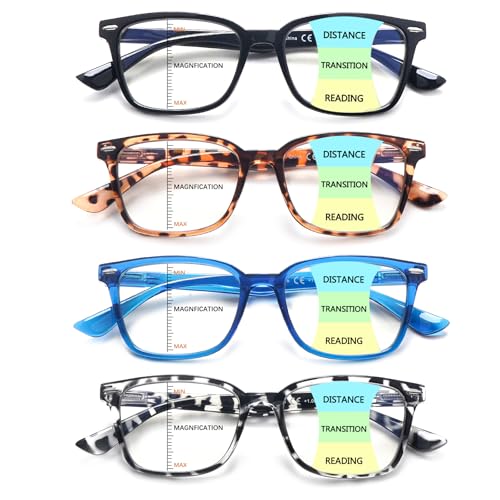 CLASAGA Progressive Multifocus Reading Glasses for Women Men, Blue Light Blocking Multifocal Computer Readers Eyeglasses (4 mix, 1.25, x) - Image 1