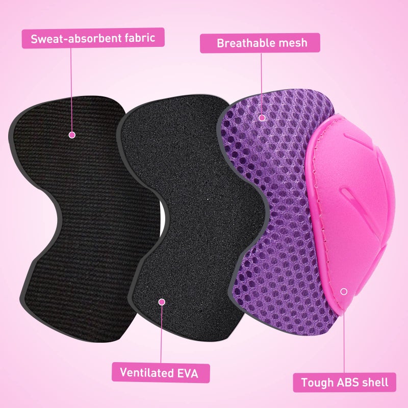 KUYOU Kids Knee Pads and Elbow Pads Set Ages 3-7 Toddler 6 in 1 Protective Gear Set Safety Gear for Roller Skates Cycling BMX Bike Skateboard Inline Skatings Scooter Riding Sports for Boys Girls - Image 4