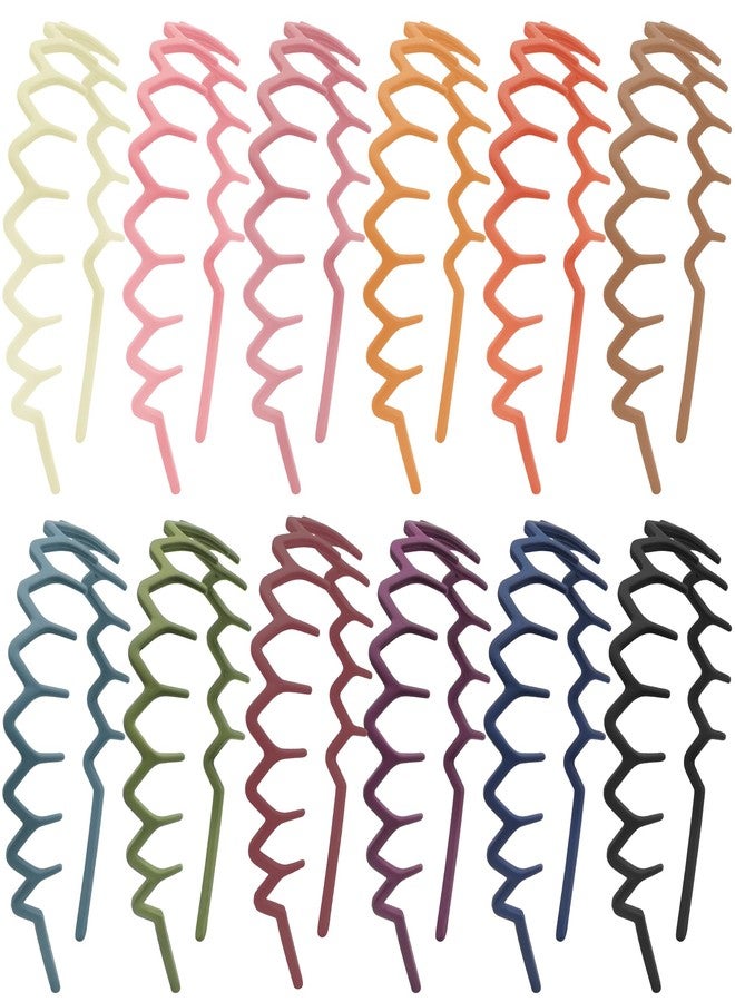 Duufin 12 Pieces Plastic Zig Zag Headbands with Teeth Sharks Tooth Headband Wave Teeth Comb Headband Non-slip Colorful Teech Headbands for Girls and Women - Image 1