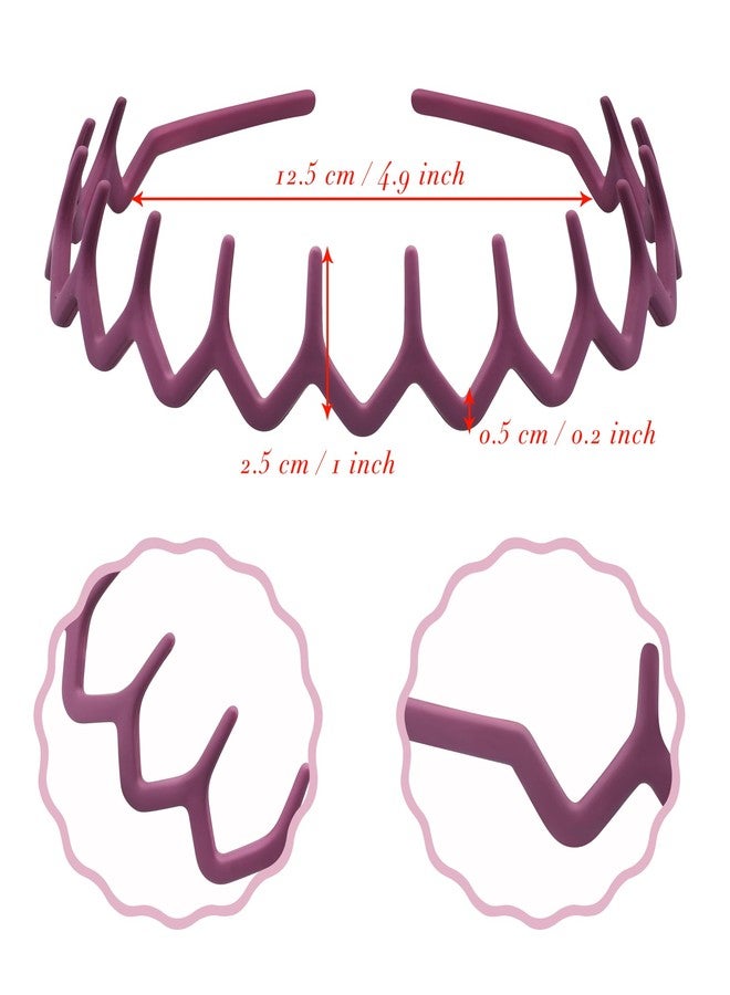 Duufin 12 Pieces Plastic Zig Zag Headbands with Teeth Sharks Tooth Headband Wave Teeth Comb Headband Non-slip Colorful Teech Headbands for Girls and Women - Image 2