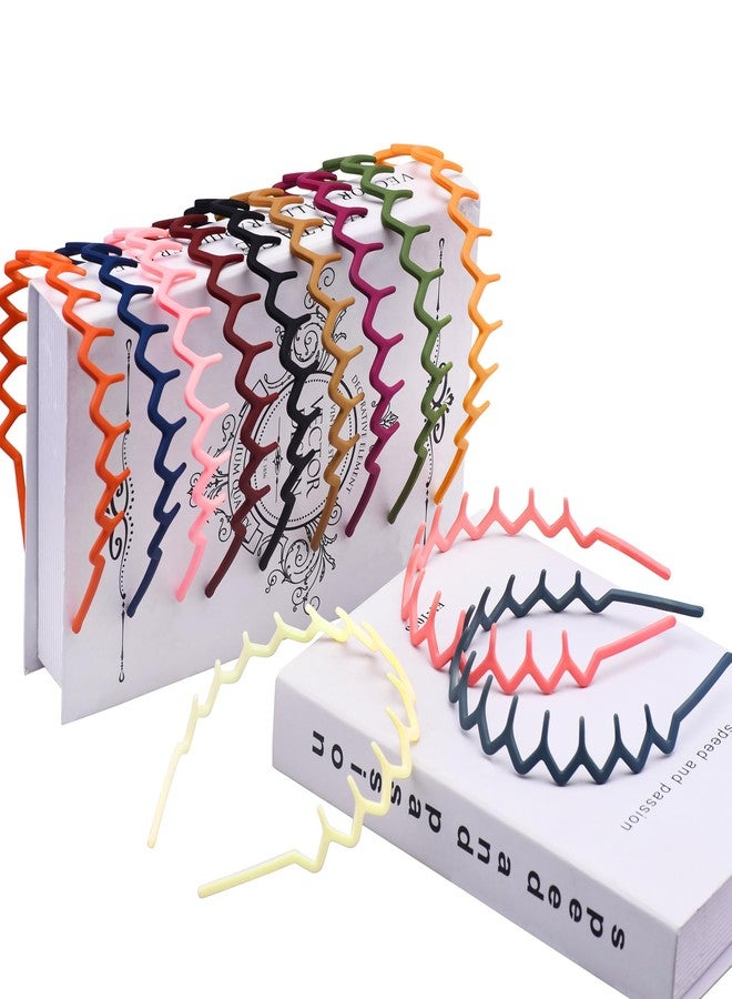 Duufin 12 Pieces Plastic Zig Zag Headbands with Teeth Sharks Tooth Headband Wave Teeth Comb Headband Non-slip Colorful Teech Headbands for Girls and Women - Image 5
