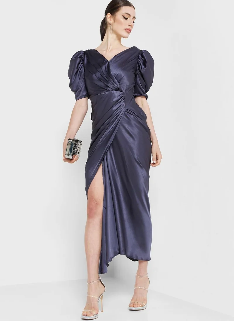 Zoey Satin Drape Dress