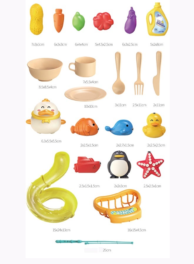 Vixplorn Electric dishwasher toy Dishwasher toy Pretend kitchen toy set Fishing toy Water play toy Water circulation - Image 3