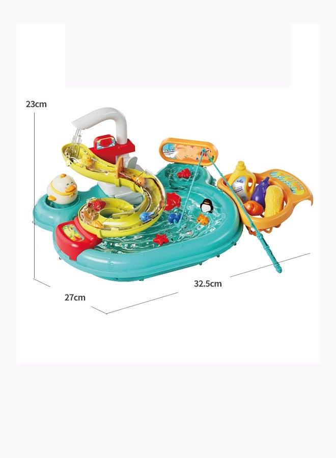 Vixplorn Electric dishwasher toy Dishwasher toy Pretend kitchen toy set Fishing toy Water play toy Water circulation - Image 2