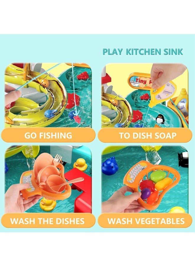 Vixplorn Electric dishwasher toy Dishwasher toy Pretend kitchen toy set Fishing toy Water play toy Water circulation - Image 5