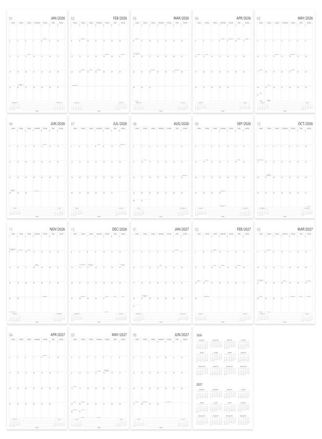 CLEVER SIGNS Wall Calendar 2026-2027, 18 Months, Runs From January 2026 to June 2027, 17" x 12" Large Wall Calendar with Hanger, Thick Paper, Spiral Binding, Easy to Write Down Your Plans and Daily/ Sleek Business - Image 5