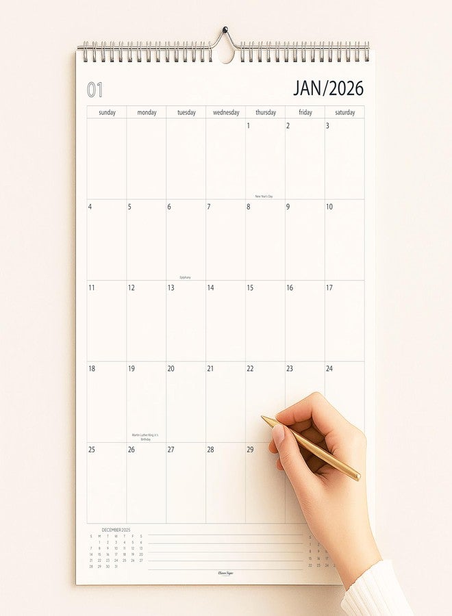 CLEVER SIGNS Wall Calendar 2026-2027, 18 Months, Runs From January 2026 to June 2027, 17" x 12" Large Wall Calendar with Hanger, Thick Paper, Spiral Binding, Easy to Write Down Your Plans and Daily/ Sleek Business - Image 2