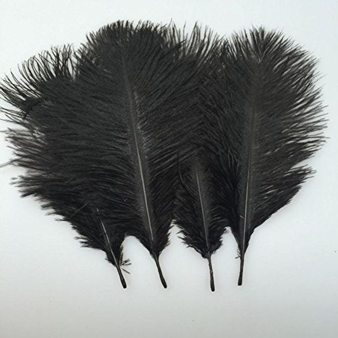 Sowder 20pcs Natural 10-12inch(25-30cm) Ostrich Feathers Plume for Wedding Centerpieces Home Decoration(Black) - Image 3