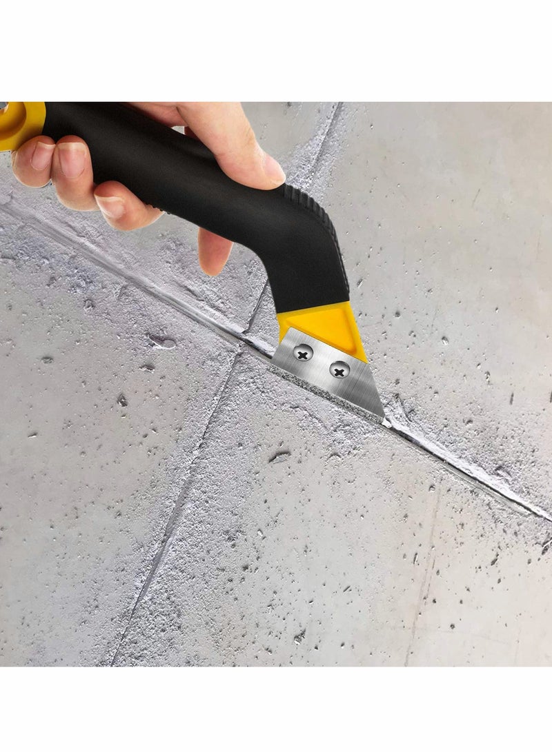 Grout Scraping Rake Tool, Tile Grout Hand Saw Angled Grout Clean Remover with 6 Pcs Blades Replacement for Tile Cleaning - Image 5