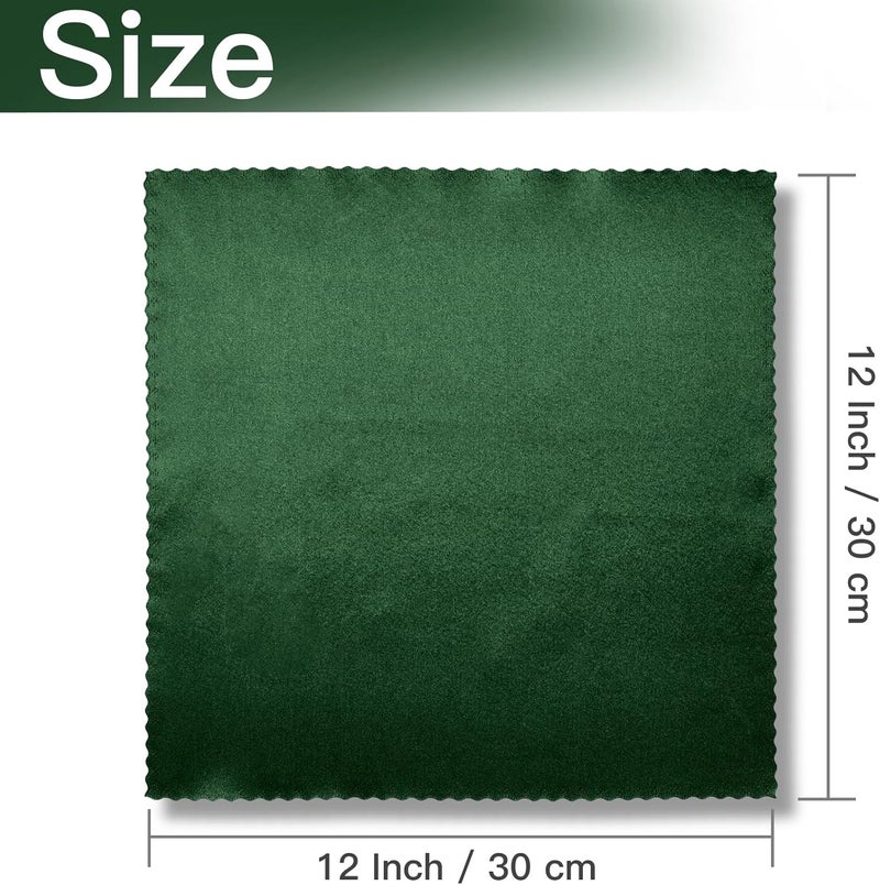 VACVELT 24 Pack Forest Green Satin Dinner Napkins 12x12 Inch Scalloped Elegant Square Table Napkins for Wedding Banquet Graduation Party - Image 5