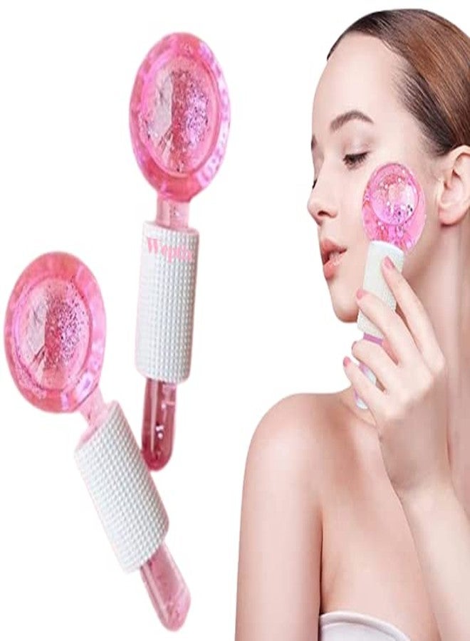 Weptix (Pink) Facial Ice Globe, Smart Cool Face Roller Ball, Facial Massage Tools for for Neck Eye Circle Reduce Puffiness Anti Ageing Wriknles Soothing Firming Skin 2Pcs (PINK) - Image 1