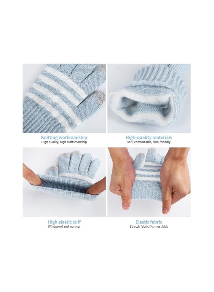 عام مجموعة أطفال من 4 قطع: قبعة بينية الشتاء، وشاح، وقفازات - ملحقات دافئة ورقيقة للأولاد والبنات في عمر 2-8 سنوات - معدات شتوية للأطفال الصغار - Image 2
