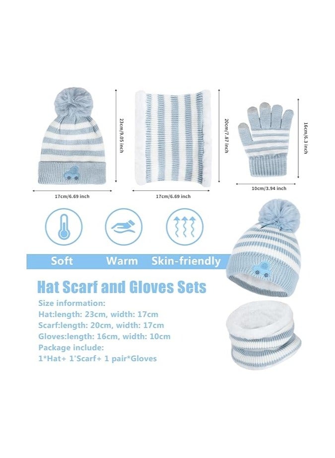 عام مجموعة أطفال من 4 قطع: قبعة بينية الشتاء، وشاح، وقفازات - ملحقات دافئة ورقيقة للأولاد والبنات في عمر 2-8 سنوات - معدات شتوية للأطفال الصغار - Image 3