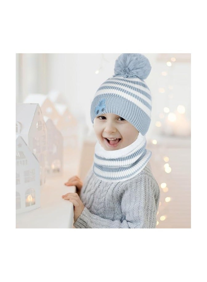 عام مجموعة أطفال من 4 قطع: قبعة بينية الشتاء، وشاح، وقفازات - ملحقات دافئة ورقيقة للأولاد والبنات في عمر 2-8 سنوات - معدات شتوية للأطفال الصغار - Image 5