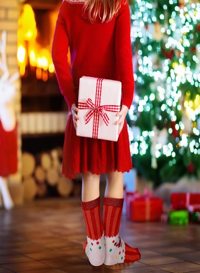 Liitrsh 20 Pairs Christmas Kids Socks Bulk Xtmas Funny Novelty Socks Stripe Cute Snowman Elk Santa Children Christmas Socks for Girl Boy Gifts - Image 5