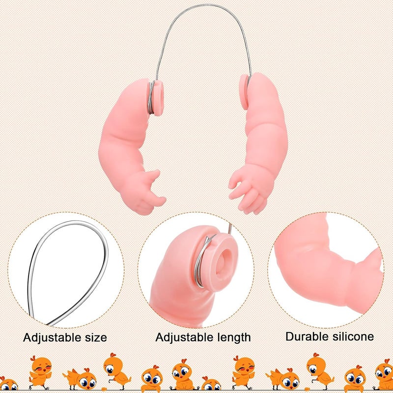 Gejoy 2 Pieces Hens Helmet Chicken Arms Toys Set Include Chicken Hats and Doll Arms for Small Pet Supplies Animal Hats Doll Accessories for Hens Small Pet Parakeet Pets Supplies Photoshoots and Pranks - Image 4