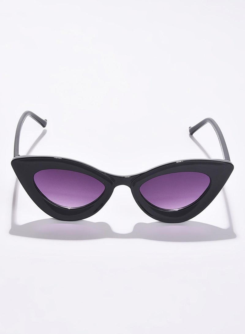 Haute Sauce Purple Lens Black Cateye Sunglasses - Image 3