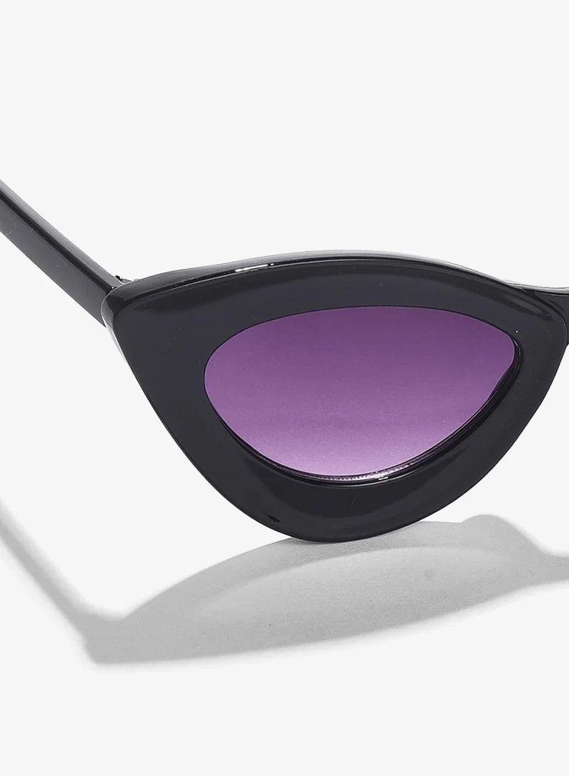 Haute Sauce Purple Lens Black Cateye Sunglasses