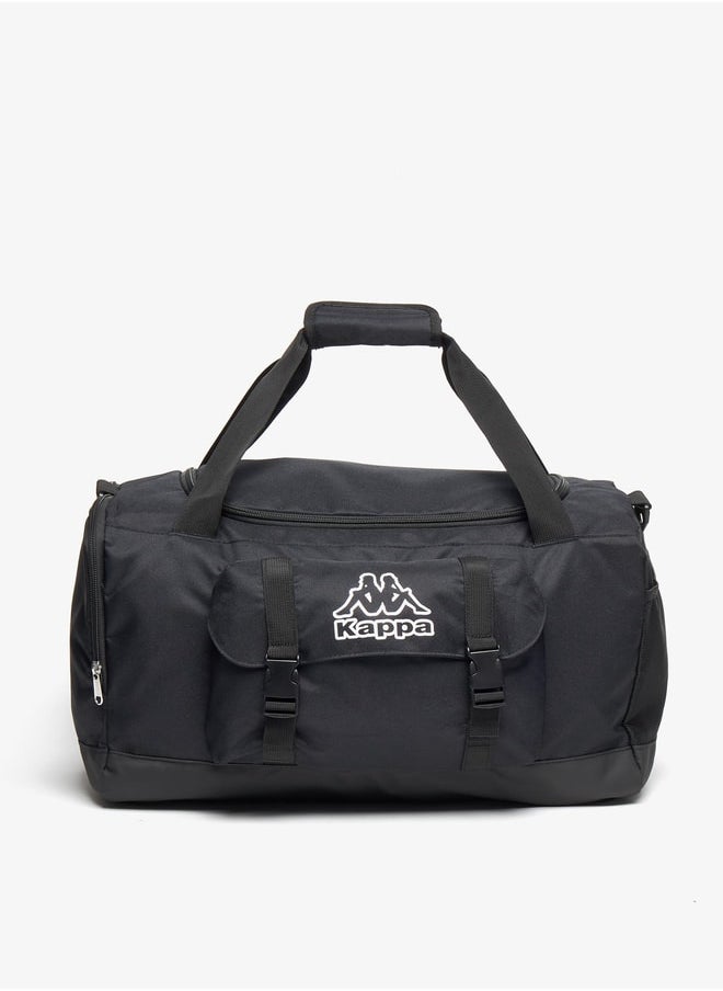 Kappa Men Logo Embroidered Duffel Bag with Double Handle and Zip Closure  - Image 1