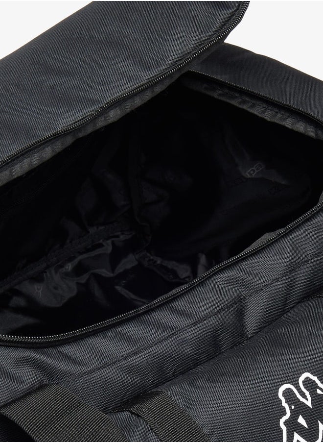 Kappa Men Logo Embroidered Duffel Bag with Double Handle and Zip Closure  - Image 4