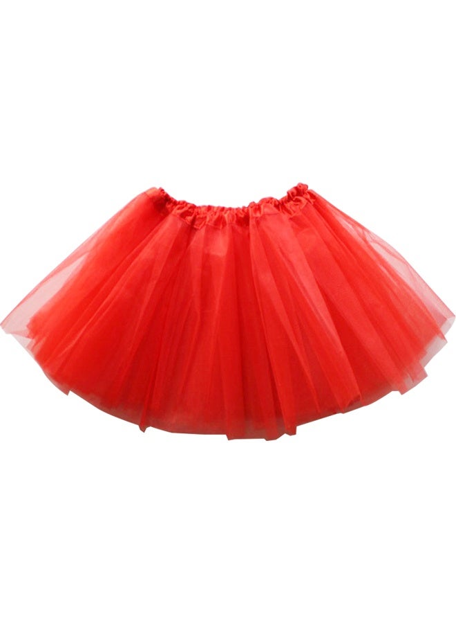 HOME-MART Girls Tutu Skirt 3 Layered Dance Dress Tutu Skirts for 2-8 Years Kids,Ruffle Tiered Ballet Clubwear for Performances,Parties,Playtime Red - Image 1