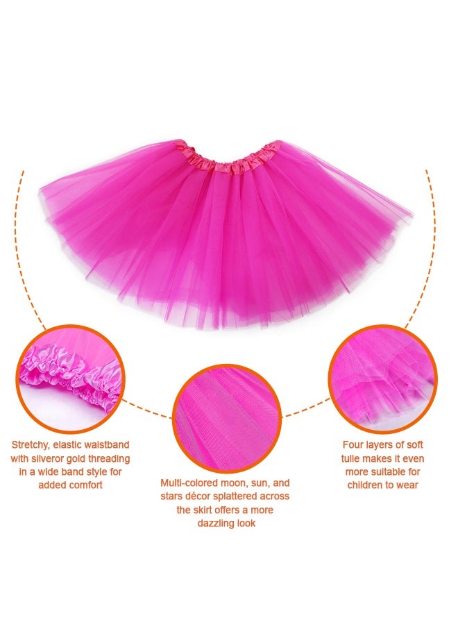 HOME-MART Girls Tutu Skirt 3 Layered Dance Dress Tutu Skirts for 2-8 Years Kids,Ruffle Tiered Ballet Clubwear for Performances,Parties,Playtime Red - Image 3