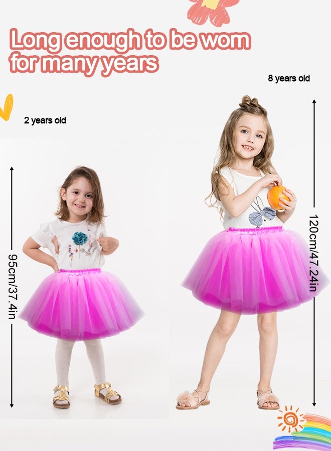HOME-MART Girls Tutu Skirt 3 Layered Dance Dress Tutu Skirts for 2-8 Years Kids,Ruffle Tiered Ballet Clubwear for Performances,Parties,Playtime Red - Image 4