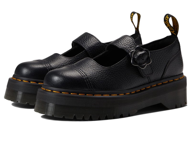 Dr Martens Dr. Martens Women's Addina FLWR Mary Jane Flat, Black Milled Nappa, 8 - Image 2