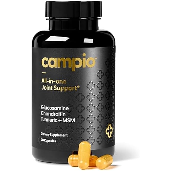 Campio All-In-1 Joint Support Supplement: Glucosamine 1500mg Chondroitin MSM Turmeric Hyaluronic Acid Boswellia Ginger Bamboo BioPerine Supports Joints, Bones, Back, Knees & Hands Flexibility 90 Count - Image 1