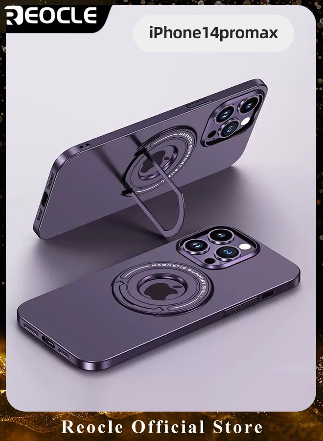 ريوكل حافظة مغناطيسية لهاتف iPhone 14 13 Pro Max متوافقة مع حامل حلقي غير مرئي من Magsafe مع عدسة كاميرا حماية كاملة وغطاء هاتف مضاد للصدمات لهاتف iPhone 14 13 Pro Max - Image 1