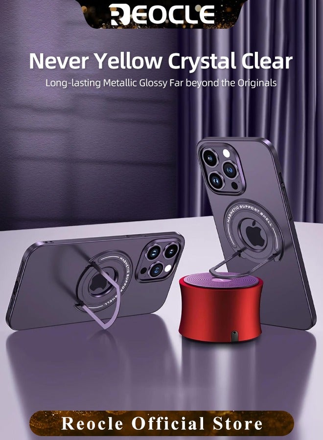 ريوكل حافظة مغناطيسية لهاتف iPhone 14 13 Pro Max متوافقة مع حامل حلقي غير مرئي من Magsafe مع عدسة كاميرا حماية كاملة وغطاء هاتف مضاد للصدمات لهاتف iPhone 14 13 Pro Max - Image 4
