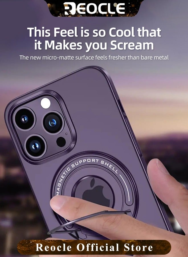 ريوكل حافظة مغناطيسية لهاتف iPhone 14 13 Pro Max متوافقة مع حامل حلقي غير مرئي من Magsafe مع عدسة كاميرا حماية كاملة وغطاء هاتف مضاد للصدمات لهاتف iPhone 14 13 Pro Max - Image 5