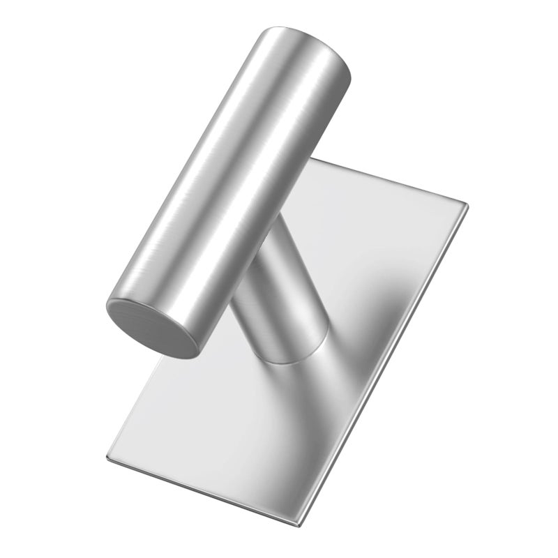 VAEHOLD Wall Towel Hooks, Heavy Duty Sticky Holder Waterproof Towel Hooks for Hanging Coat, Clothes, Closet Hook Wall Mount for Kitchen (Silver, 2 Pack) - Image 5