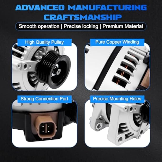 YOMALL Alternator 11032 for 2004-2006 RX330 for 2004-2006 Sienna for 2004-2007 Highlander 3.3L V6 Vehicle Replacement Alternator 130A 6PK 11032N 104210-3480 104210-3750 27060-0A100 27060-0A130 - Image 4