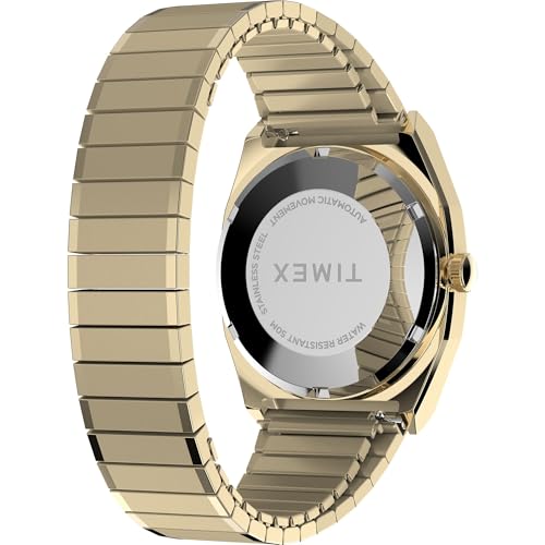 TIMEX E Line Reissue Mechanical Automatic Champagne Rectangle Dial & Silver Stainless Steel Bracelet Band Water Resistant Men's Wrist Watch - TW2Y07200IK - Image 5