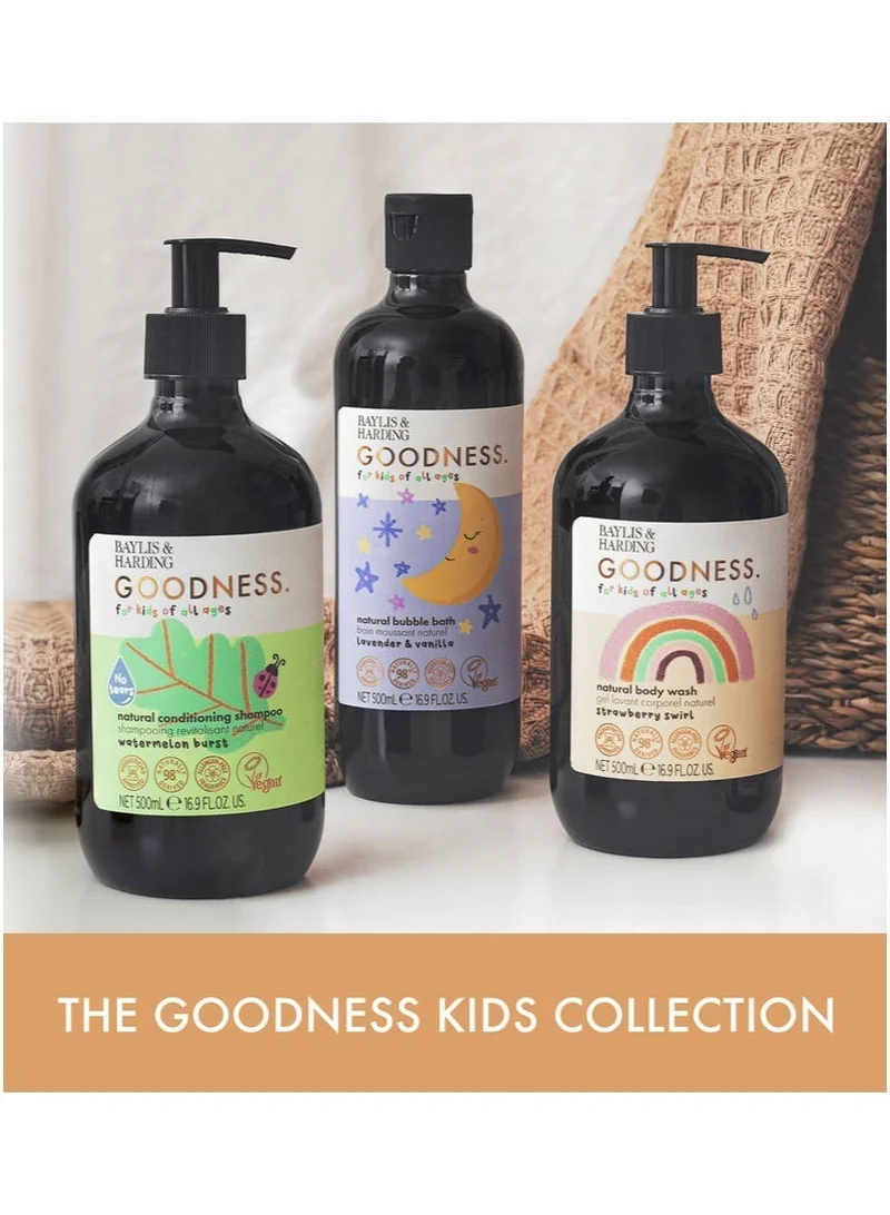 Baylis & Harding  Goodness Kids Strawberry Swirl Body Wash, 500ml | 98% Natural-Gentle for new borns | Allergen Free Fragrance | Vegan  | Best Price UAE