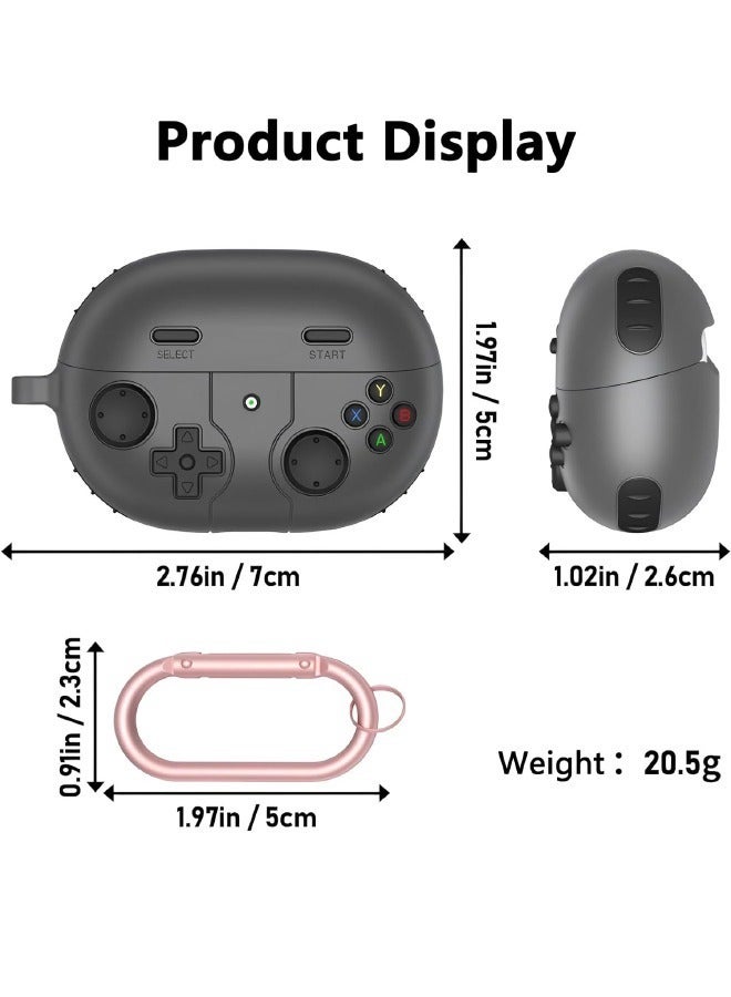 Huawei FreeBuds Pro 3 Case (Not FreeBuds 3), 3D Game Console Design, FreeBuds Pro 3 Cover with Keychain for Men Women, Rugged Shockproof Soft Silicone Protective Case Cover for HUAWEI FreeBuds Pro 3, Black - Image 3