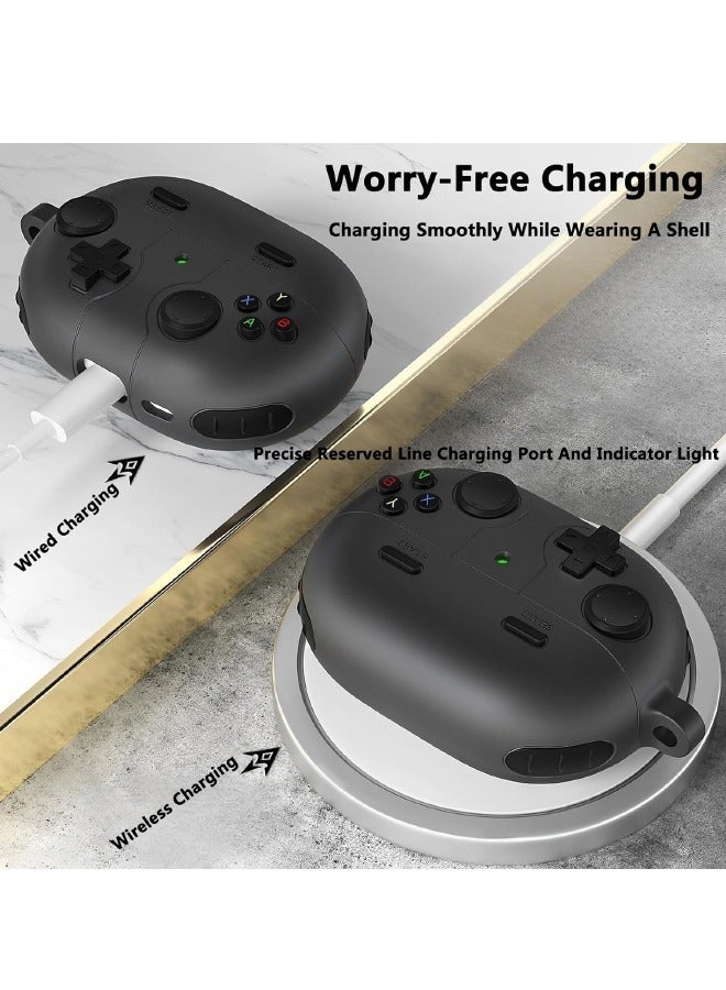 Huawei FreeBuds Pro 3 Case (Not FreeBuds 3), 3D Game Console Design, FreeBuds Pro 3 Cover with Keychain for Men Women, Rugged Shockproof Soft Silicone Protective Case Cover for HUAWEI FreeBuds Pro 3, Black - Image 5