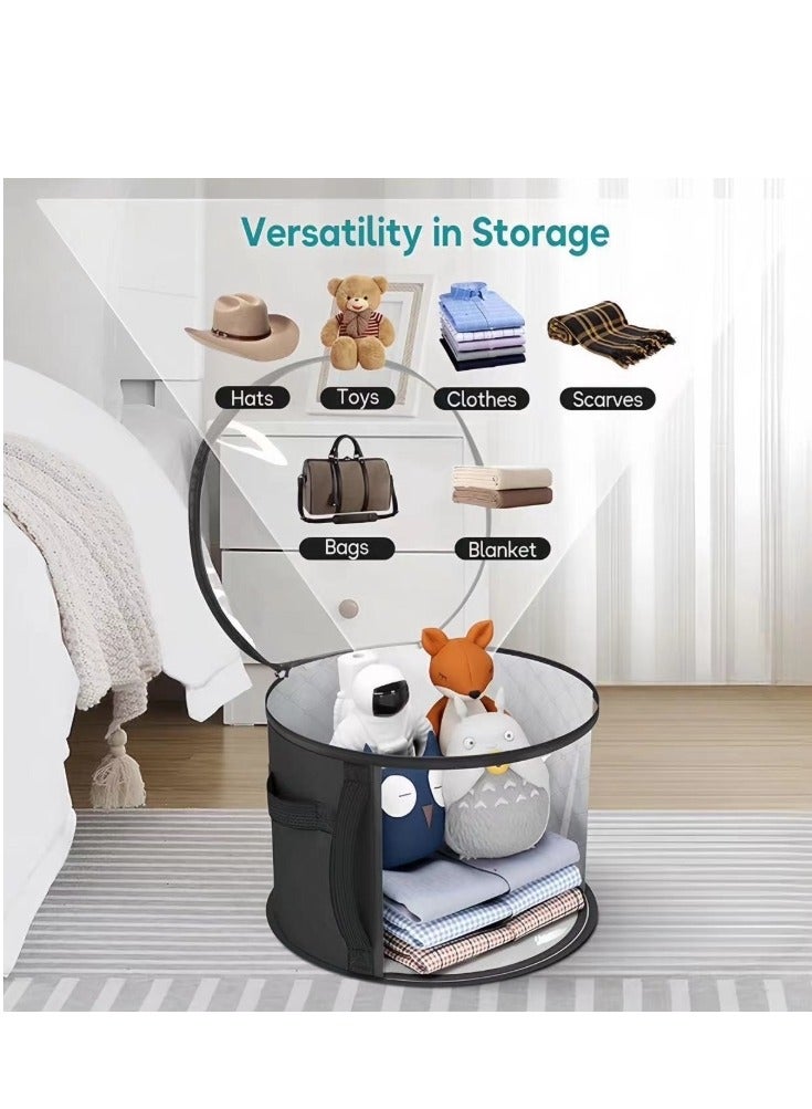 OASIS-TH Oversized Clear Hat Storage Bag for Women, Holds up to 7 Caps Cowboy Hat Organizer for Closet, Wide Brims Hat Case with Carrying Handles - Image 2
