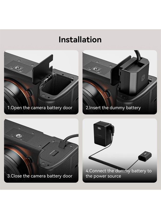 SmallRig D-Tap to NP-FZ100 Dummy Battery, NP-FZ100 Coiled Power Cable for Sony A7R V, A7 IV, A7S III, A7R IV, A7R III, A7 III, A7C, A6600, A6700, FX3, FX30, ZV-E1, A1, A9, A9II Cameras - 4253 - Image 4